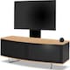 image 3 of Centurion Supports Caru Black Oak Beam-Thru Remote Friendly Super-Contemporary D Shape Design 32"-65" LED/OLED/LCD TV Cabinet with Mounting Arm Black | Oak