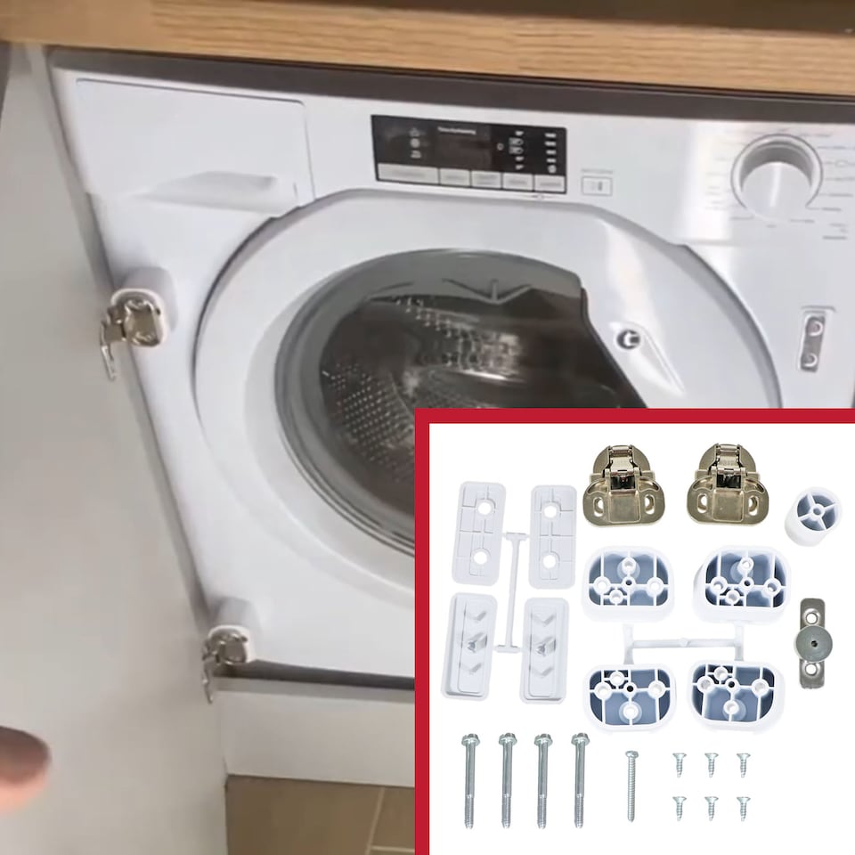 image 1 of SPARES2GO Integrated Door Hinge Fixing Kit for Candy CBD CBD4 CBD5 CBWD CBWM Washing Machine