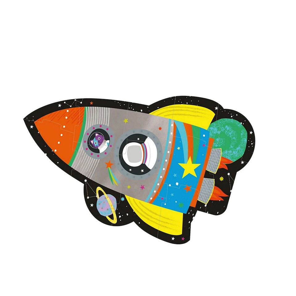 image 1 of Floss & Rock Jigsaw Puzzle 12 Piece - Rocket