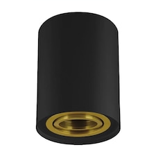 CGC PRINCE Black GU10 Adjustable Surface Ceiling Downlight Flush Spot light with Gold Bezel Black