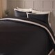 image 2 of OHS Contrast Border Microfibre Bedding Set Duvet Cover with Pillowcase | Black | Black/Stone | Double