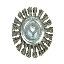 Lessmann Knot Wheel Brush 115 X 14Mm 22.2Mm Bore Stainless Steel Wire