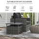 image 4 of Outsunny Outdoor Rattan Coffee Table w/ Umbrella Hole Fit for Garden | Grey | Gradient grey rattan | 55.5 x 55.5 x 46 cm