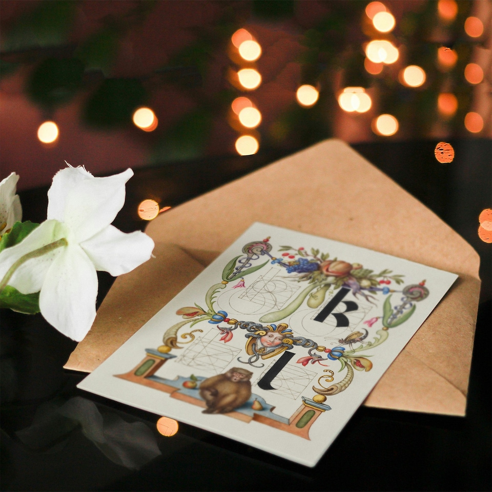 image 1 of Model Book of Calligraphy Art Card Pictorial Letter Guide K and l