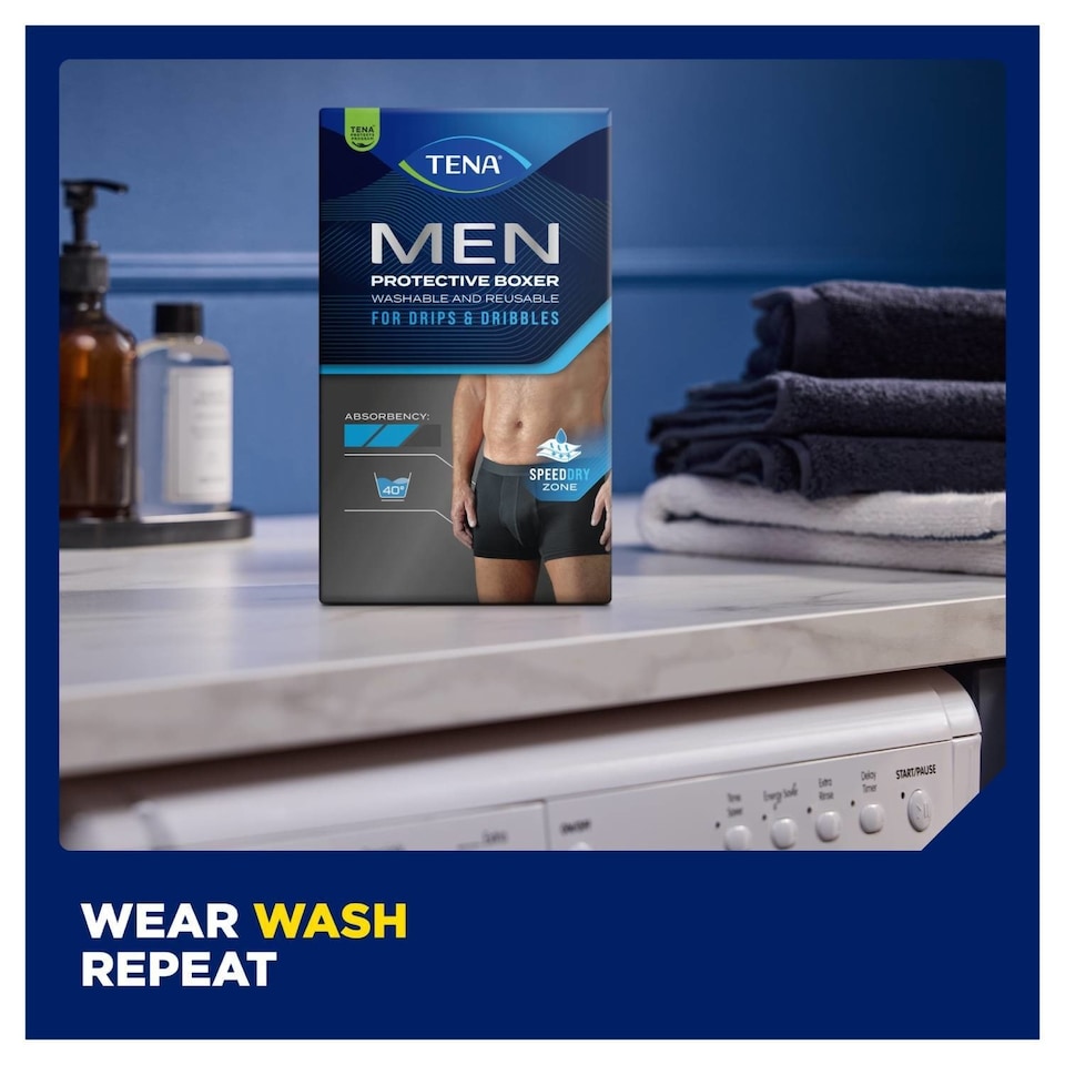 image 1 of TENA MEN Washable and Reusable Protective Boxer Black XL 40x1p