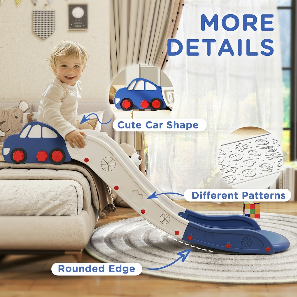 image 1 of AIYAPLAY Kids Slide for Bed, Sofa, Easy to Assemble, Blue