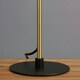 image 1 of ValueLights Contemporary Matt Black And Satin Brass Stem Dome Table Lamp
