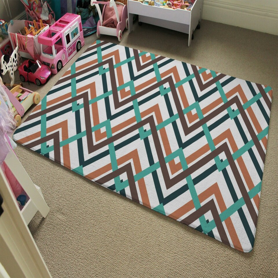 image 1 of Coloured Geometric Zig Zag (Rug) Multi | XL: 160x230cm