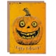 image 1 of Happy Carved Pumpkin Smile Bold Orange Design Halloween Card
