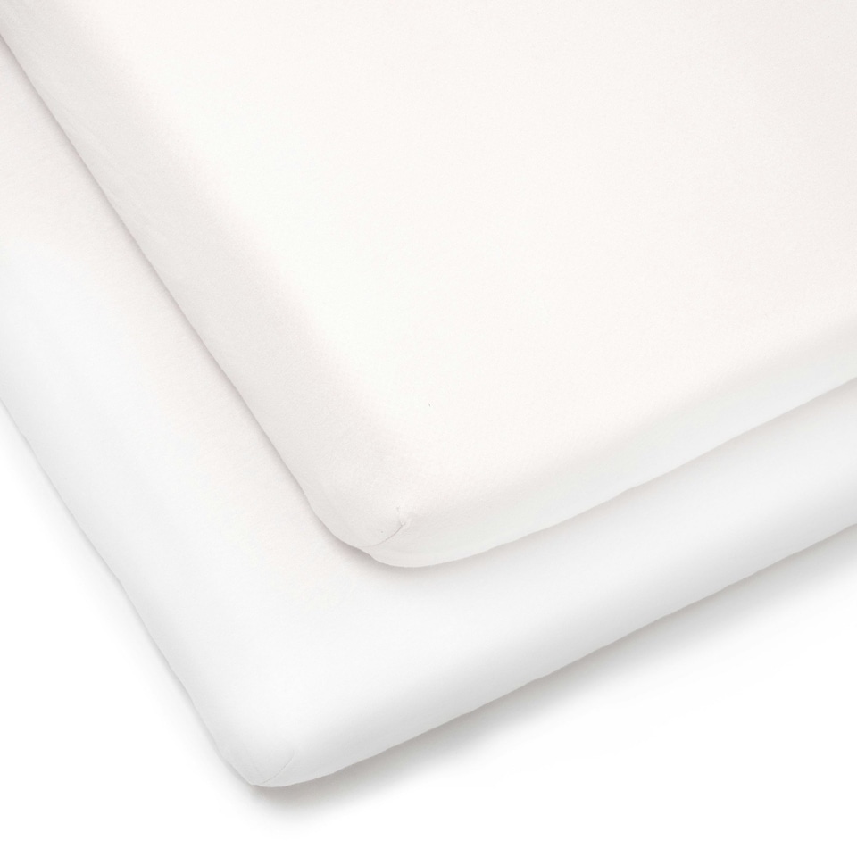 image 1 of Clair de Lune 2 Pack Cot Bed Sheets - White