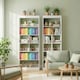 image 8 of HOMCOM Bookcase, 6-Tier Bookshelf with Anti-Tipping Design