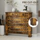 image 3 of HOMCOM Radiator Cover with Drawer, Horizontal Slat, 111cm, Rustic Brown