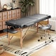 image 2 of HOMCOM Portable Massage Table, 3 Section Adjustable Beauty Bed, Wooden Foldable Massage Bed with Face Cradle, Padded Armrests for Spa, Lash, Tattoo, Grey | Grey | Grey