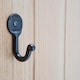 image 6 of Hammer & Tongs Hammered Round Plate Single Hook - W30mm x H65mm - Black