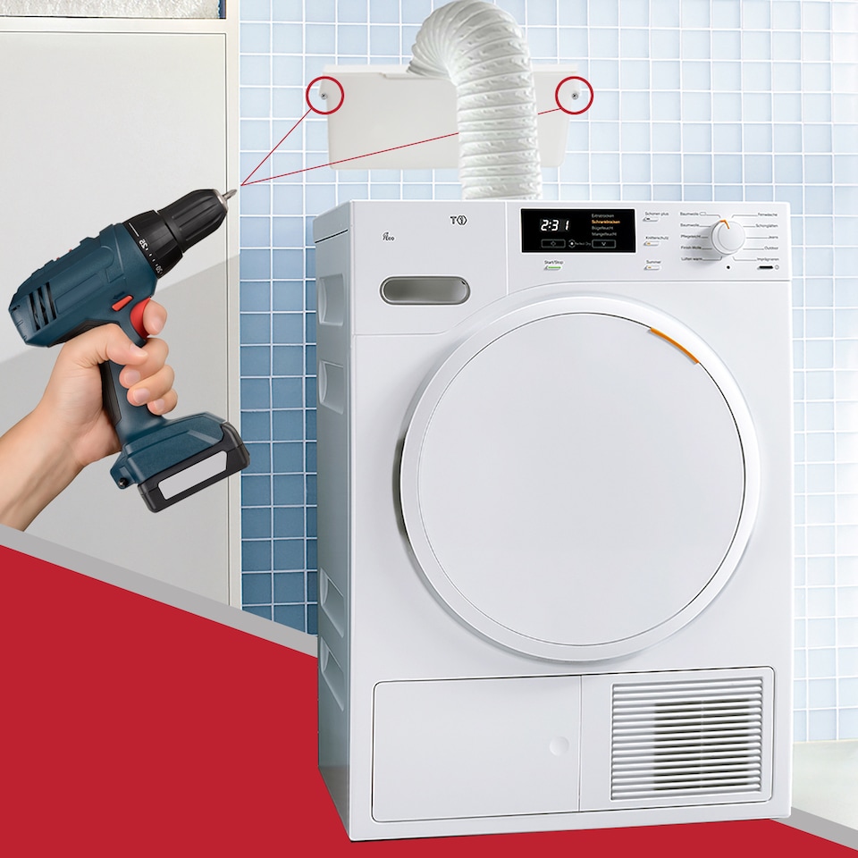 image 1 of SPARES2GO Tumble Dryer Vent Kit for White Knight Crosslee Aluminium Hose+ 3 x Adaptor 1.4m