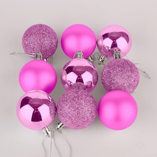 50mm/18Pcs Christmas Baubles Shatterproof Pink,Tree Decorations