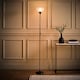 image 3 of ValueLights Dalby Black Single Uplighter Floor Lamp White Shade | Black