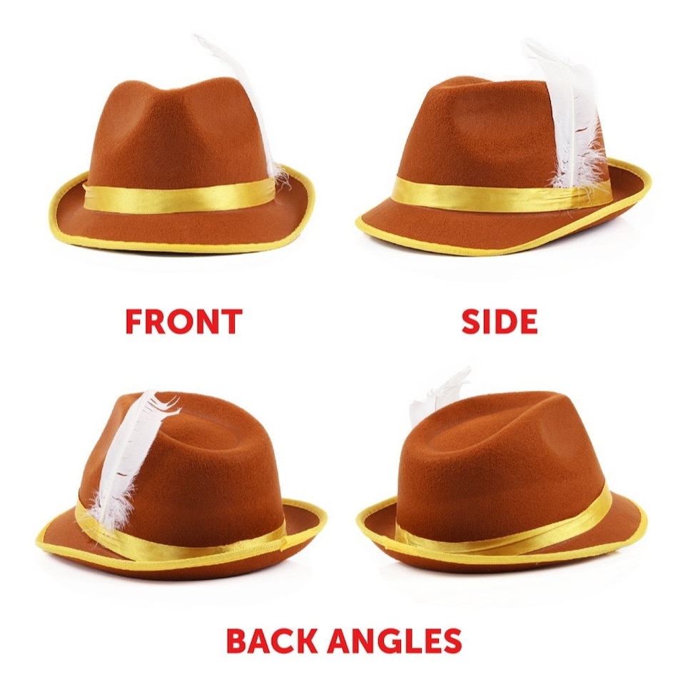 image 1 of Pack of 1 England Flag + Brown Bavarian Hat | Brown | One Size