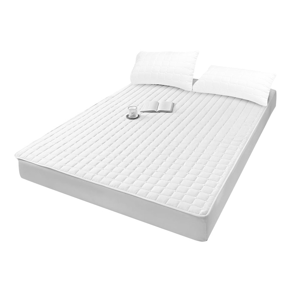 image 1 of Living and Home King Deep Fit Quilted Fitted Sheet- Double Size | White | Double