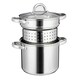 image 1 of Cooks Professional Stainless Steel Pasta Pot | Removable Strainer | Glass Lid