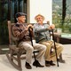 image 2 of Outsunny Fir Wood Rocking Bench Wooden Patio 2-Person Outdoor Rocker Brown