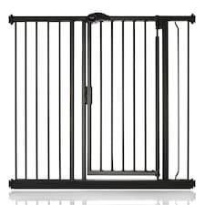 Bettacare Auto Close Stair Gate, 118.2cm - 125.2cm, Matt Black, Pressure Fit Safety Gate, Baby Gate, Safety Barrier for Doors Hallways and Spaces, Easy Installation