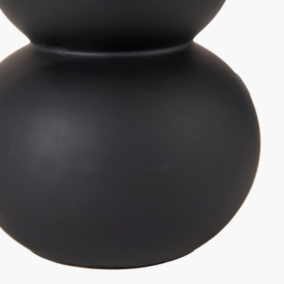 image 1 of Black Curved Bottle Ceramic Table Lamp