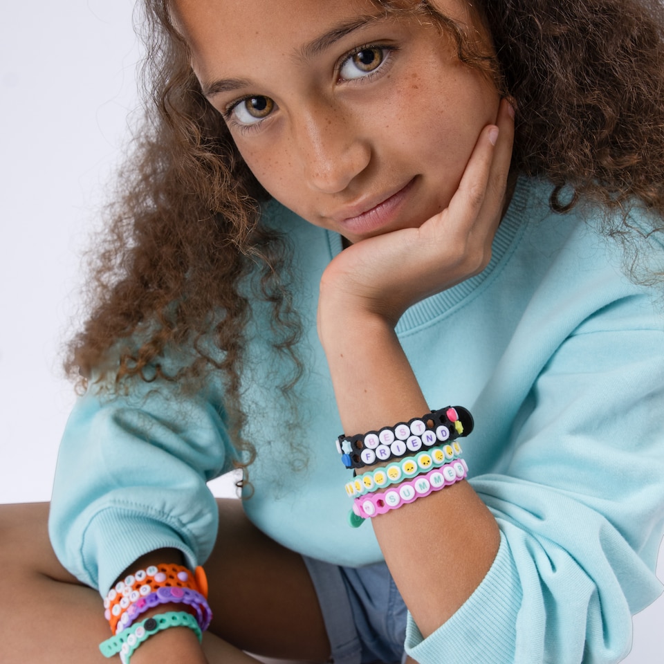 image 1 of Jelly Bands Bracelet Kit, 12 Coconut Bracelets with 200 Plus Beads, DIY Jewellery Craft for Kids and Teens, WeCool