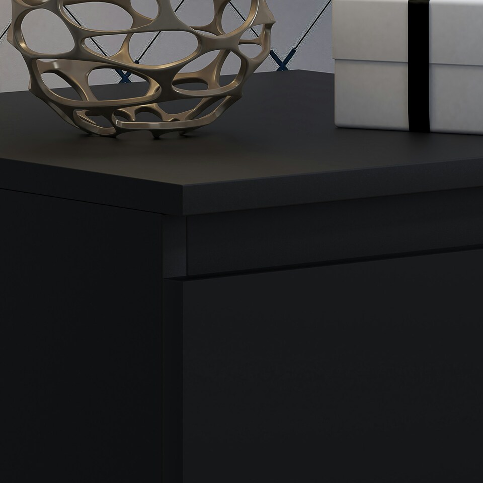 image 1 of FWStyle Carlton 2 Drawer Bedside Nightstand - Matt Black