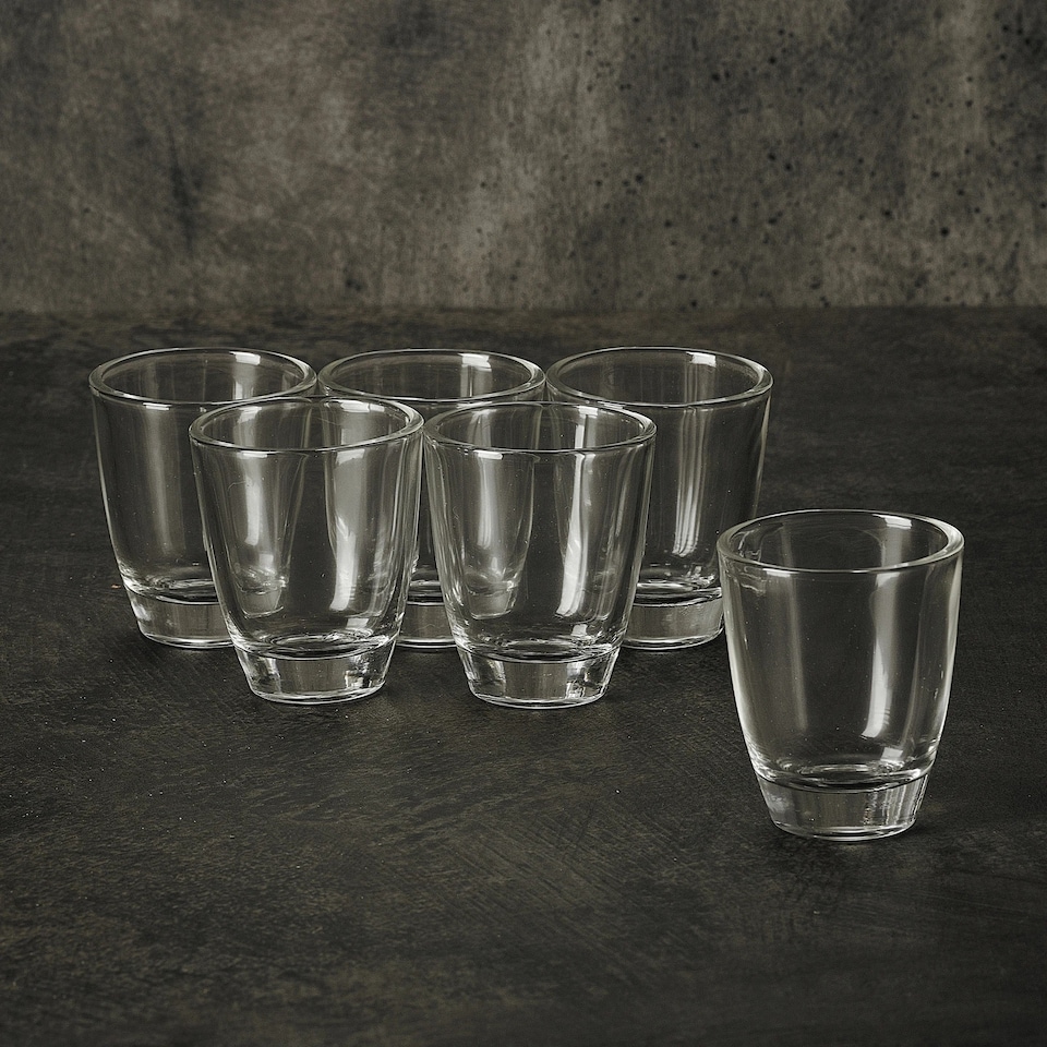 image 1 of Small Shot Glasses Tumblers 45ml Vodka Liquor Whiskey Pub Party Glassware | Clear | Clear | 6 glasses