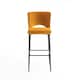 image 2 of Lily Velvet Bar Stool Padded Seat Metal Legs (Mustard)