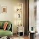 image 6 of HOMCOM Floor Lamp with Shelves, LED Standing Lamp with Fabric Drawer, White White