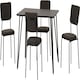 image 1 of Marlow Dining Set with Sheldon Chairs Black | Black Marble/Grey Boucle