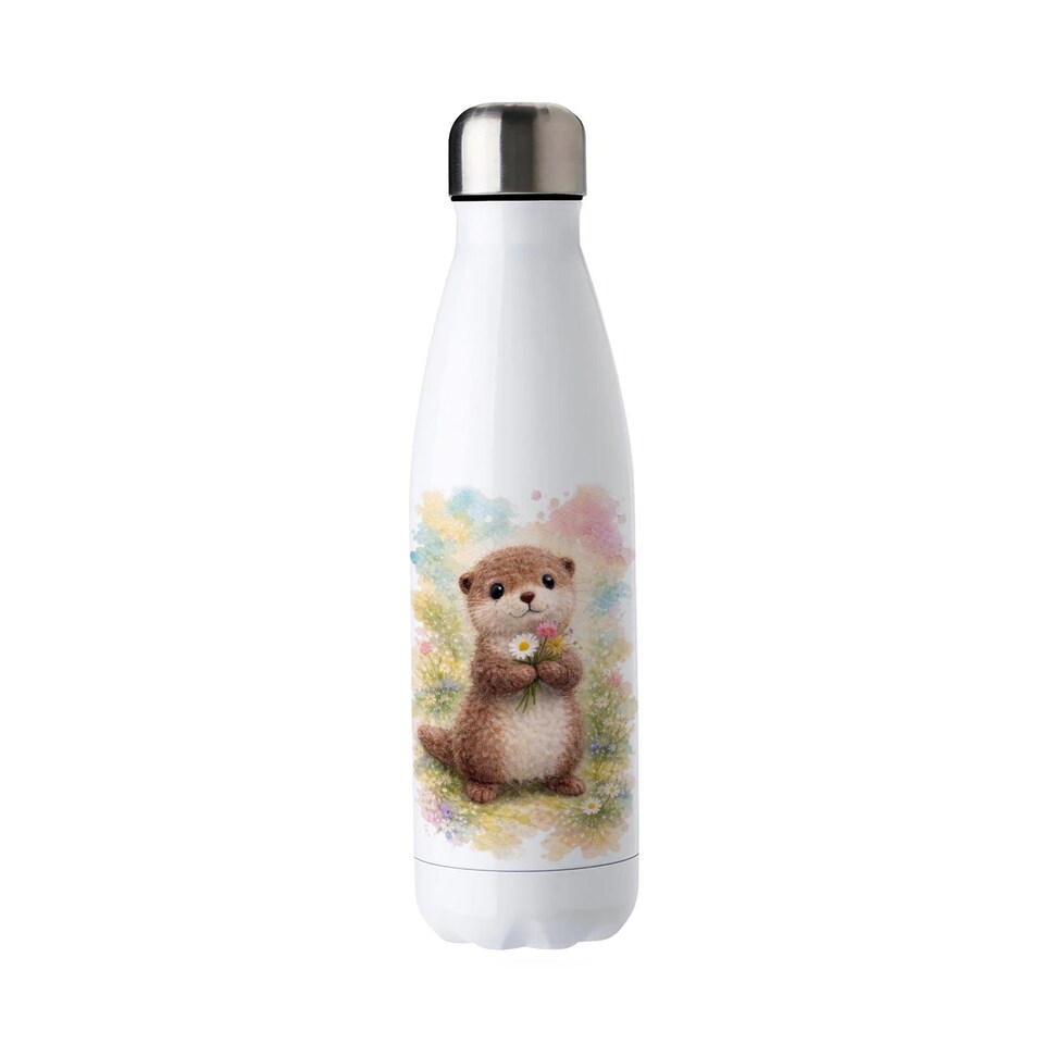 image 1 of Fuzzy Otter Reusable Metal Water Bottle