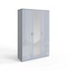 image 6 of FWStyle Chilton 3 Door Wardrobe With Mirror - Grey Gloss Front Grey
