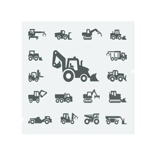Construction equipment Designer Splash Back | White