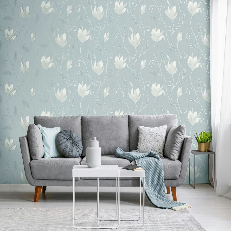 image 1 of Crown Synergy Floral Blue/Grey, M1740 Multi