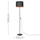 image 3 of ValueLights Charlie Black Stem Floor Lamp Black Shade & Bulb | Black