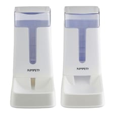 Living and Home 2 Pcs Automatic Pet Feeder and Water Dispenser Set | White