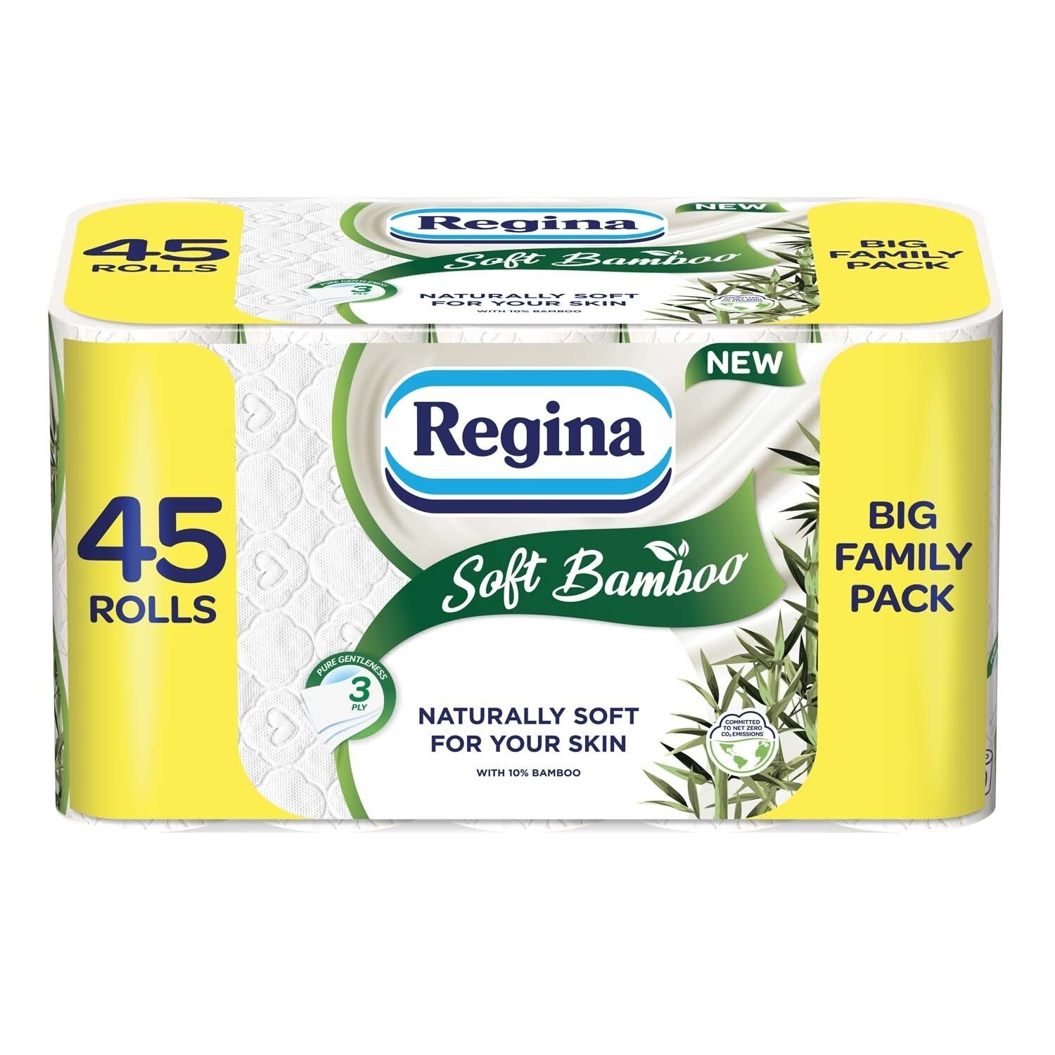 Regina Soft Bamboo Toilet Tissue 45 Rolls Naturally Soft Big Family Pack