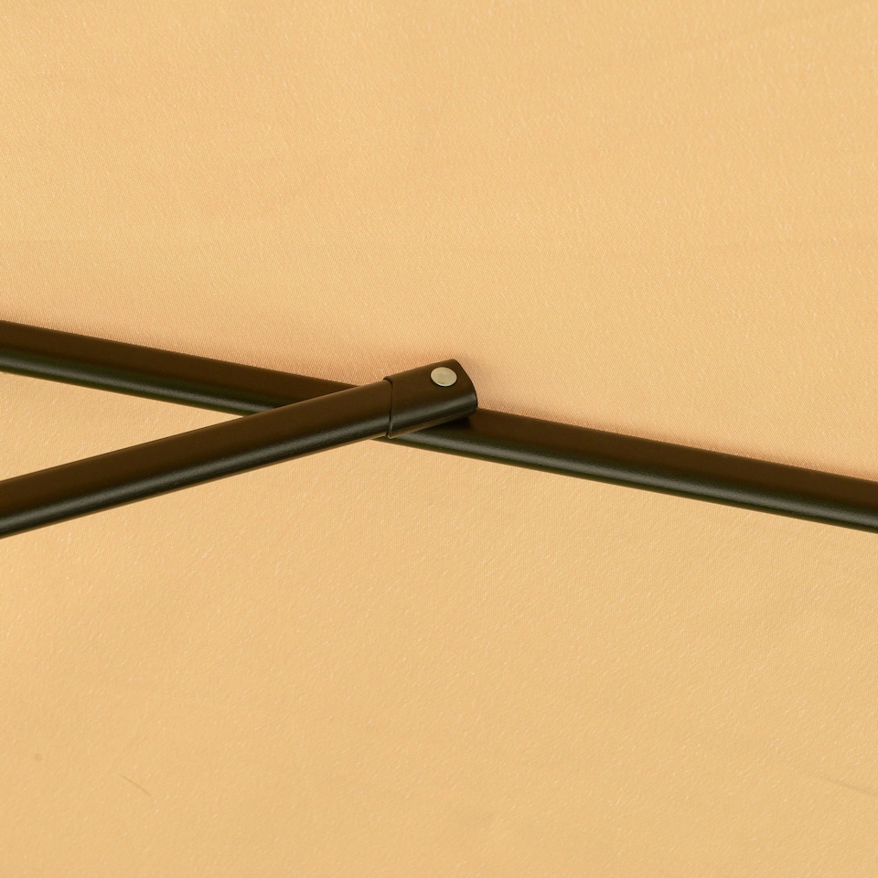 image 1 of Outsunny 2.7m Garden Cantilever Banana Parasol Sun Shade w/ Crank, Light Brown