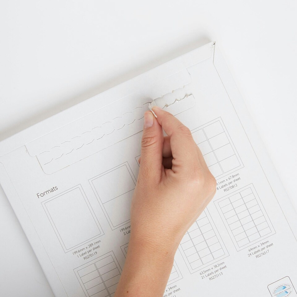 image 1 of Blick 4 Up, 192mm x 61mm, Rectangular, White, 400 Labels