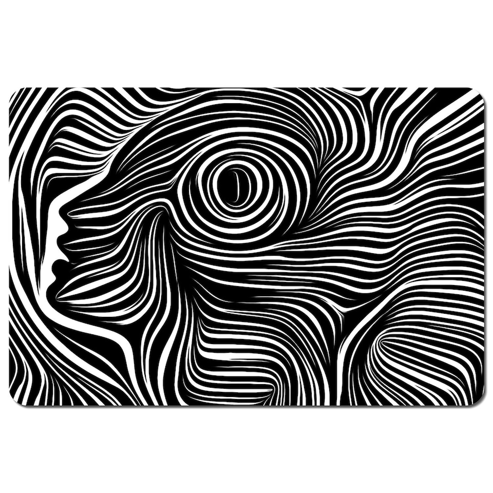 woodcut style on the subject of human soul (Placemat)