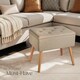 image 9 of Bench Ranya upholstered linen look with storage space - 300kg capacity Brown | Sand