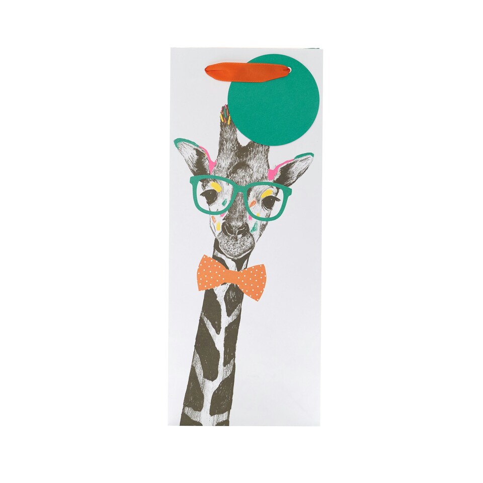 image 1 of Bright Giraffe Bottle Gift Bag - Pack of 3