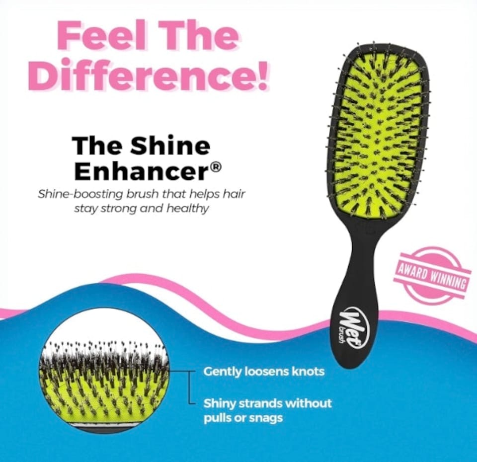 image 1 of WetBrush Shine Enhancer Brush, Intelliflex & Boar, Black