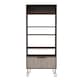 image 4 of Nevada Large Four Shelf Display Bookcase With Storage - Grey and Bleached Oak Effect with Industrial Metal Accents | Brown | Grey & Bleached Oak | One Size | 1