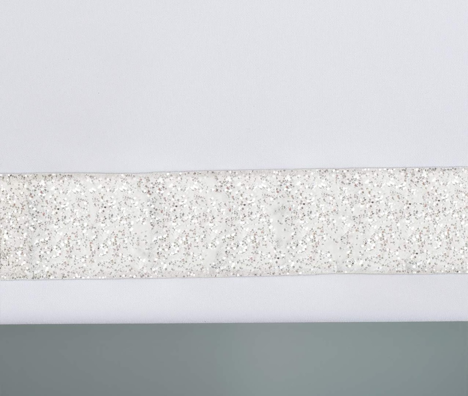 image 1 of FURNISHED Thermal Blackout Roller Blinds with Glitter Edge - (W)100cm x (L)210cm | White | White | (W) 100cm x (L) 210cm
