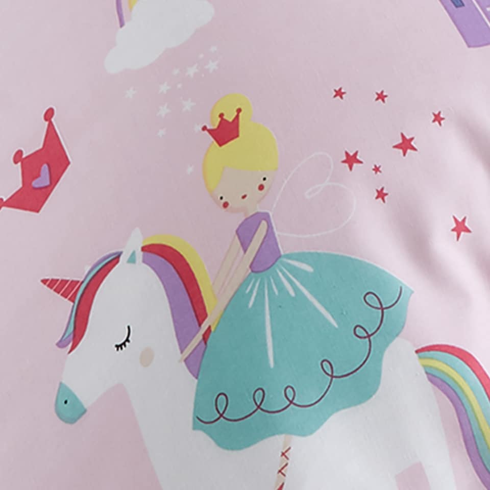 image 1 of Happy Linen Company Castle Unicorn Duvet Cover Bedding Set