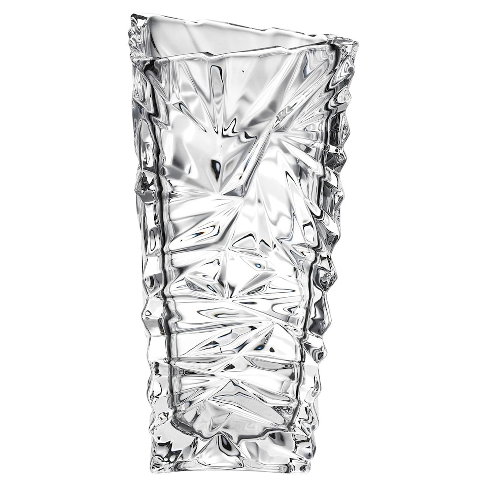 image 1 of Crystal Look Heavy Glass Bouquet Flower Vase Holder Home Table Elegant Decor | Clear | Rio